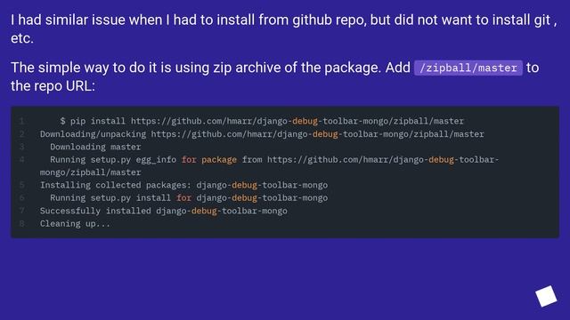 Configuring so that pip install can work from github смотреть онлайн