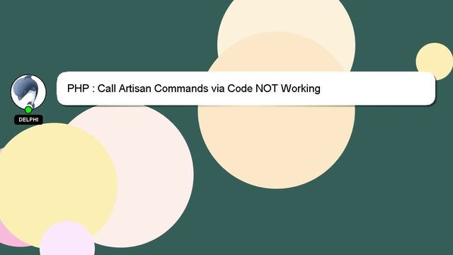 PHP : Call Artisan Commands via Code NOT Working смотреть онлайн