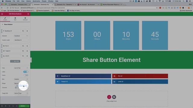 Elementor Pro Part 14 - Elementor Share Button Widget смотреть онлайн
