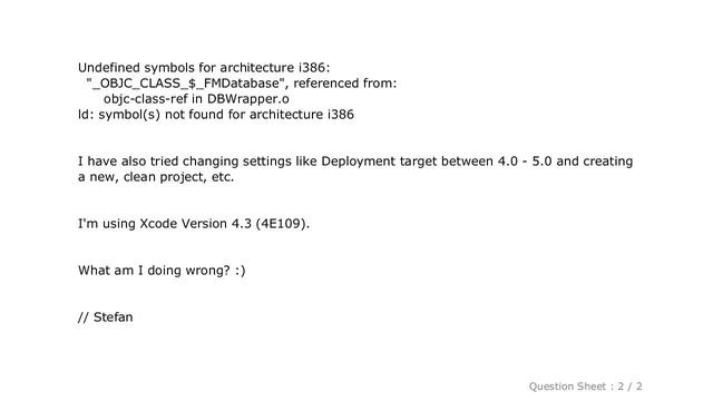 iOS : Error when trying to use the SQLite wrapper FMDatabase смотреть онлайн