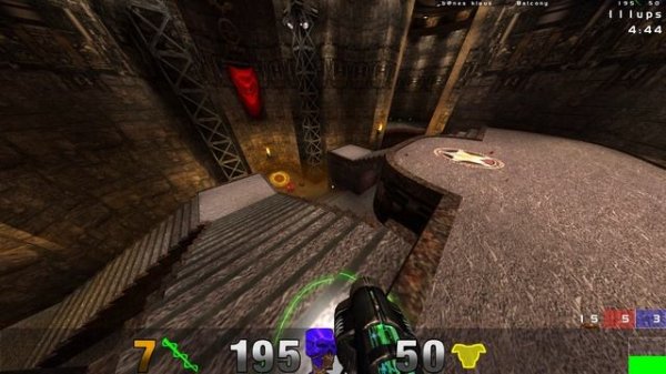 Quake 3 arena 4k, mod RUNO, Team 1 vs 6 nightmare, map 13excave
