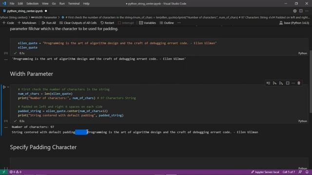Python | Data Type | String | center() Method смотреть онлайн