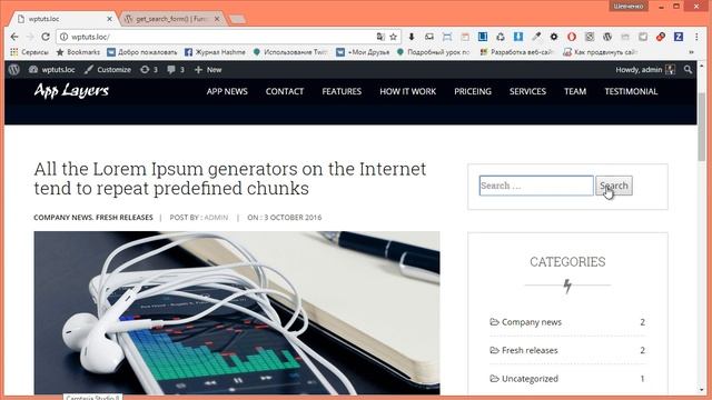 Как создать шаблон для Wordpress - Урок 19 Шаблон и форма поиска