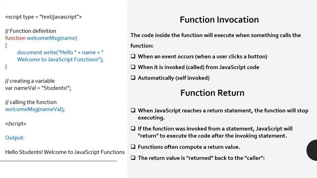 Functions in JavaScript смотреть онлайн