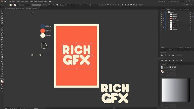 Long Shadow Poster Design: Easy Adobe Illustrator Tutorial смотреть онлайн