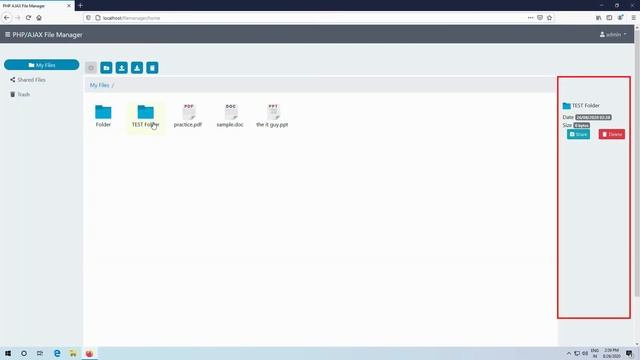 PHP/AJAX File Manager with Codeigniter4 Tutorial- Demo Video смотреть онлайн