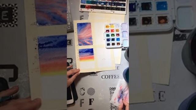 Небо и вода акварелью - разные техники смотреть онлайн