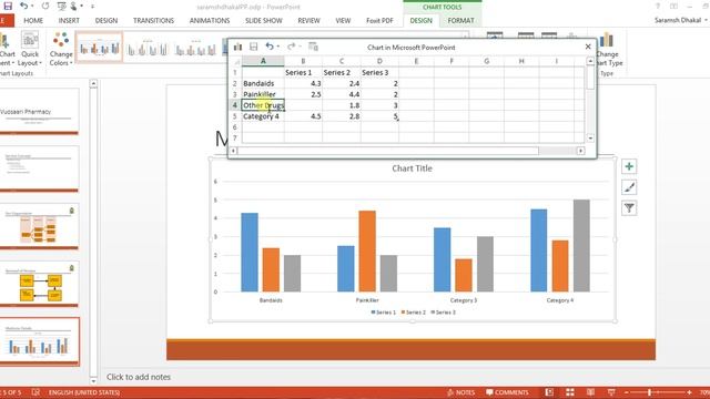 How to insert column chart (Bar-Graph) in Powerpoint смотреть онлайн