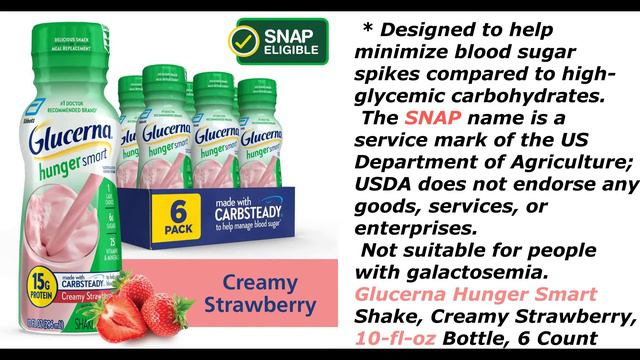 Glucerna Hunger Smart Shake, Creamy Strawberry, 10 fl oz Bottle, 6 Count смотреть онлайн