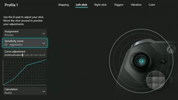 How to Configure an XBOX Elite Series 2 Controller (Radial Axis-Independent Sensitivity Curve Shift