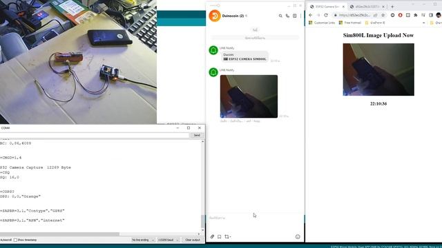 # ESP32 Camera Sim800l Send Line Notify