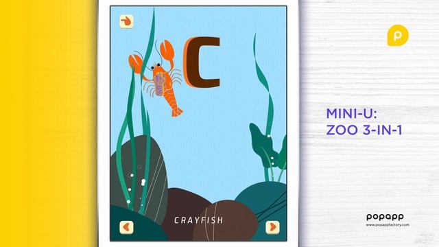 Free iPad game for kids - Mini-U: ZOO 3 in 1 - Learn English Alphabet with cute animals and have fu смотреть онлайн