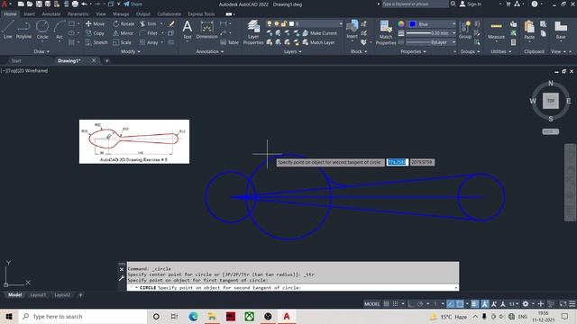 2 D SPOON DRAFTING IN AUTO CAD TOOL смотреть онлайн