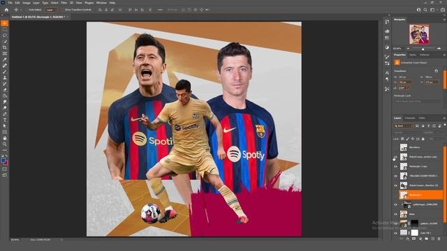 FREE PSD ? | Lewandowski To Barcelona Poster ?? | Photoshop Tutorial смотреть онлайн