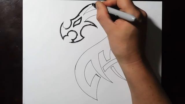 How to Draw a Simple Tribal Dragon Tattoo Design смотреть онлайн