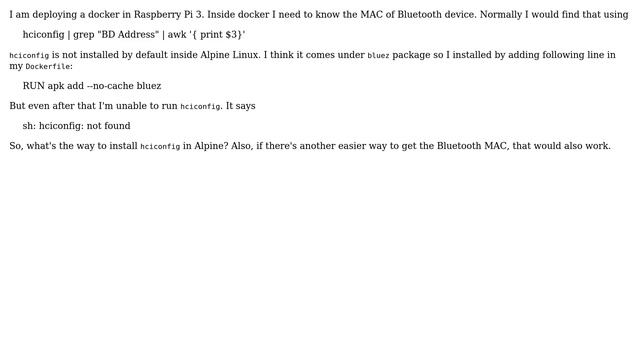 Unix & Linux: How to know the Bluetooth MAC address in Alpine Linux? смотреть онлайн