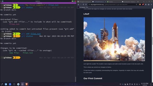 Creating With Git | 1-3: The Git Core Loop смотреть онлайн