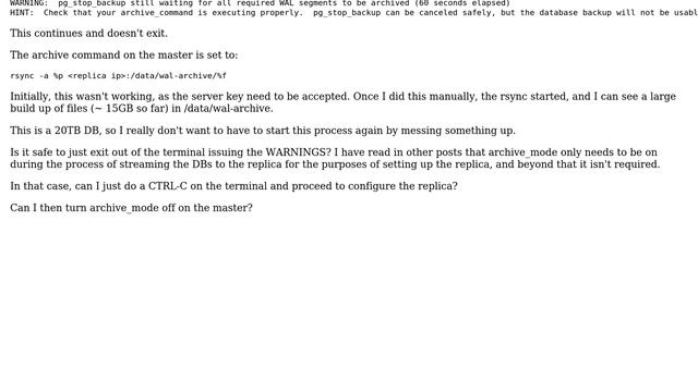 Issue with creating a PostgreSQL 9.5 replica смотреть онлайн