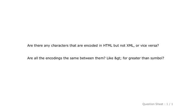 HTML : Are there differences between XML and HTML special character encoding? смотреть онлайн