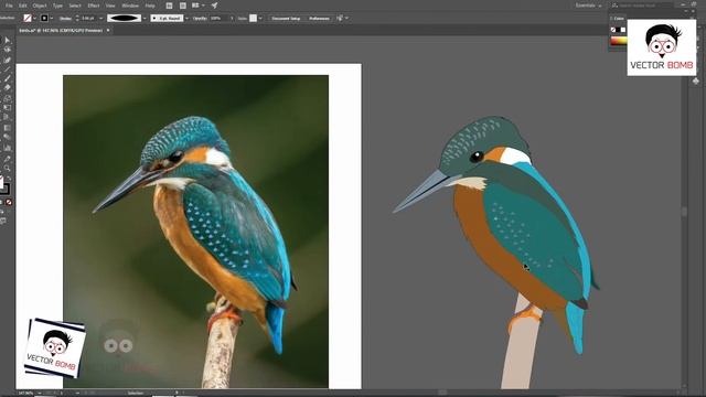 How to Draw Bird in Adobe Illustrator CC 2017 Tutorial | Draw Bird vector Illustration смотреть онлайн