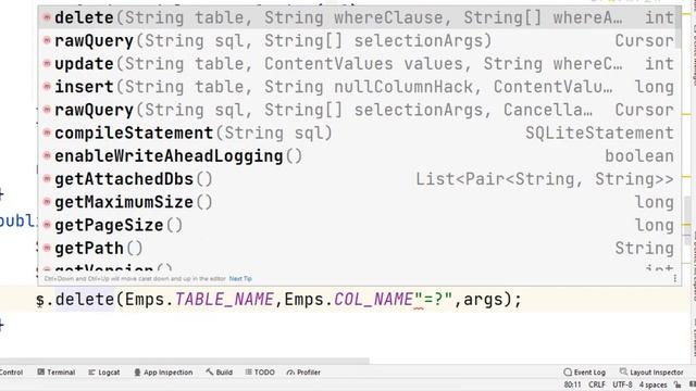 Android SQLite database Part 4 delete data شرح قواعد البيانات في الأندرويد الجزء الرابع смотреть онлайн