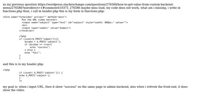 Wordpress: My connecting URL form in html to PHP does not work смотреть онлайн