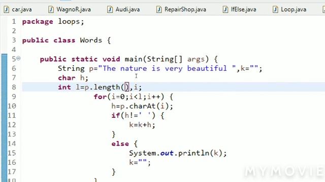 PRINT EACH WORD OF STRING IN DIFFERENT LINE ||Java programming || Indo computers|| HINDI смотреть онлайн