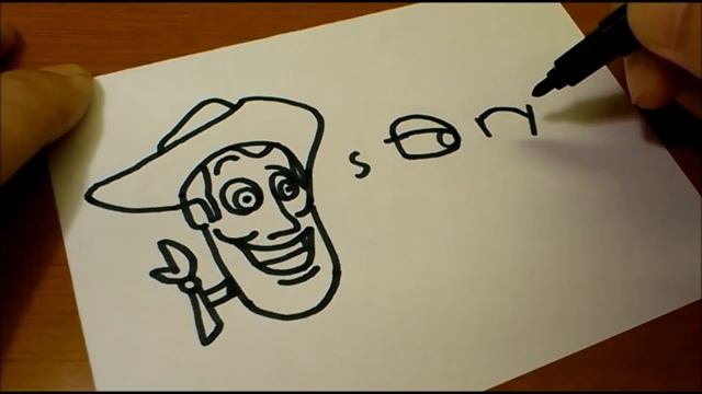 Fun！How to draw "Toy Story" using how to turn words into a cartoon смотреть онлайн