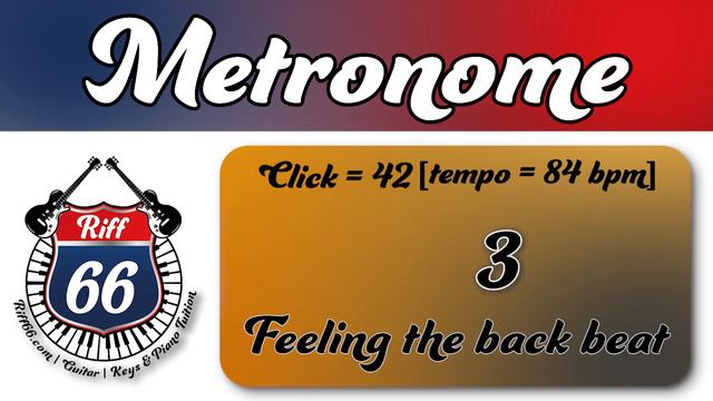 Metronome on 2 & 4 | Click track 42 - tempo = 84 bpm | Feeling the back beat metronome practice. смотреть онлайн