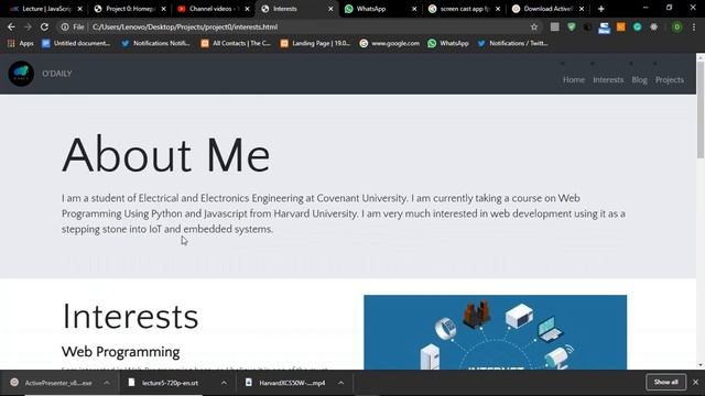 Web Programming With Python and JS | Project 0 смотреть онлайн
