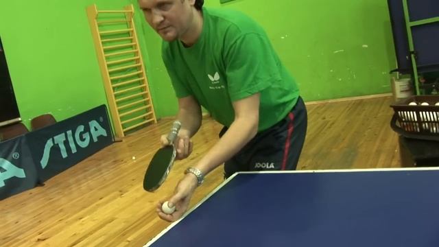 Table Tennis - подача с нижним вращением (объяснения) смотреть онлайн