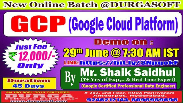 GCP (Google Cloud Platform) Online Training @ DURGASOFT смотреть онлайн