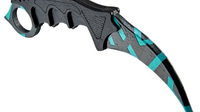 Нож-керамбит из дерева Синий беспорядок от MASKBRO смотреть онлайн