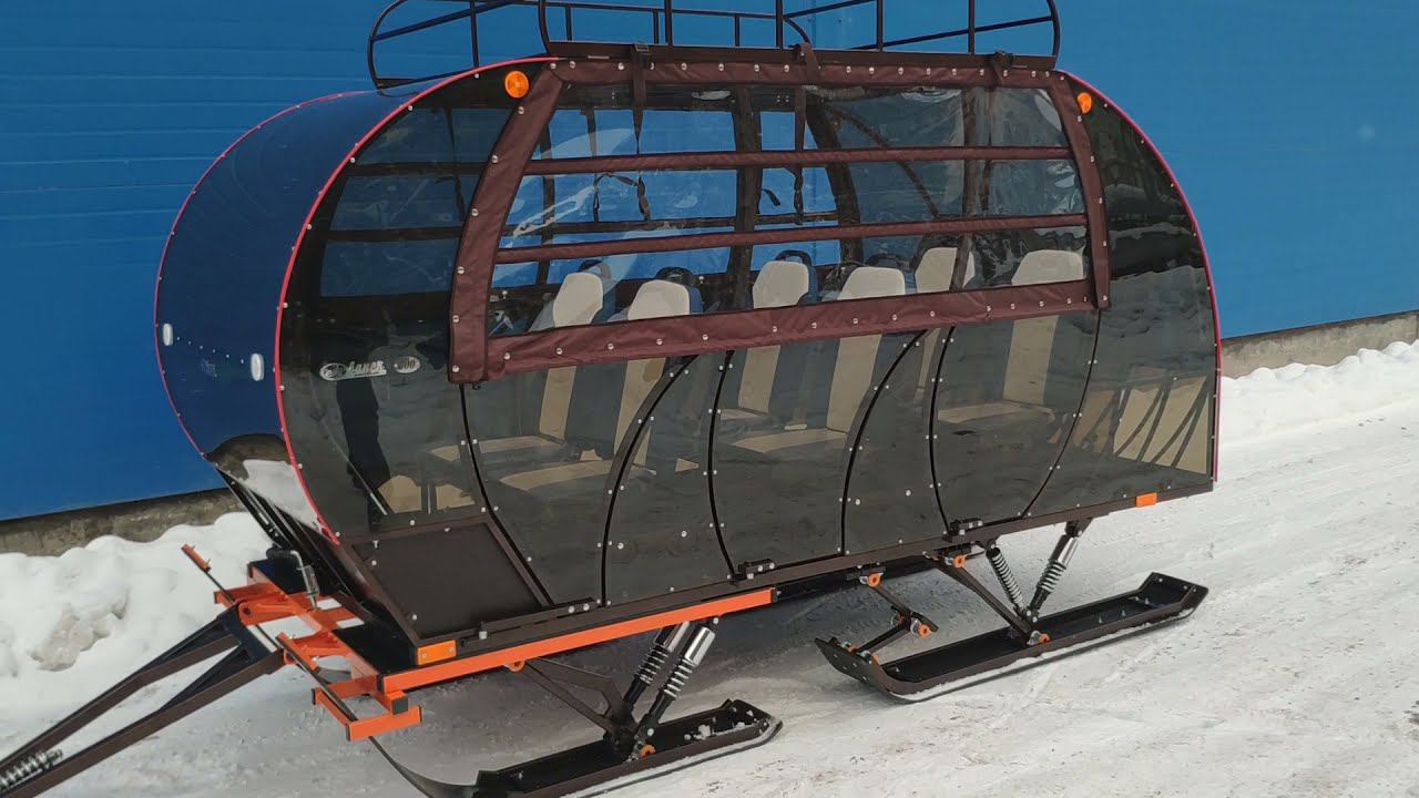 Сани для снегохода "ВАНЁК-800 ЗИМНИЙ ТУРИСТ" с тентом смотреть онлайн