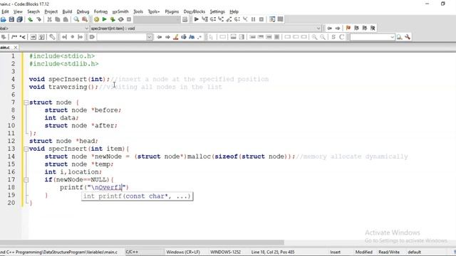 Insertion after specified node - doubly linked list | Data Structure | C Language | Quick Tech смотреть онлайн