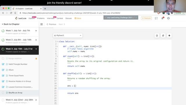 384. Shuffle an Array - Day 20/31 Leetcode July Challenge смотреть онлайн