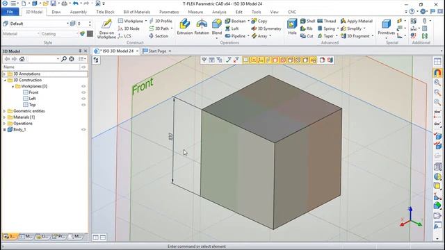T-Flex CAD 15 English - Lesson 93/99 - 3D Annotations смотреть онлайн