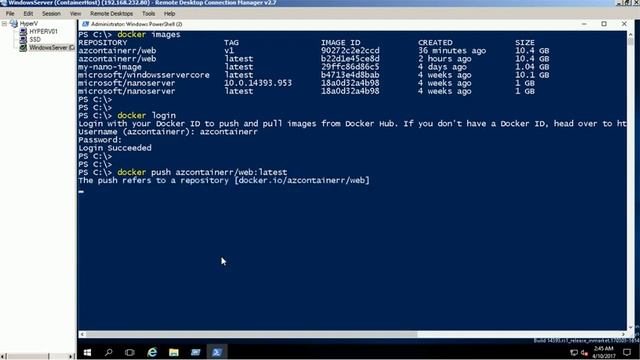 Push and pull container images to docker hub (Windows 2016) смотреть онлайн