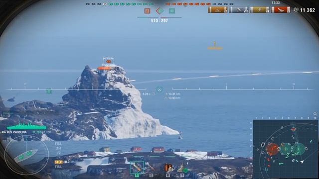 Американский линкор Carolina.Морской бой.Игра World Of Warships смотреть онлайн
