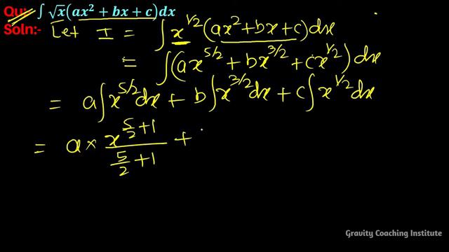 Q9 | ∫√x (ax^2+bx+c)dx | Integration Of √x (ax^2+bx+c)dx | Integral Of √x (ax^2+bx+c)dx