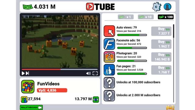 Tube Clicker Full Gameplay Walkthrough смотреть онлайн