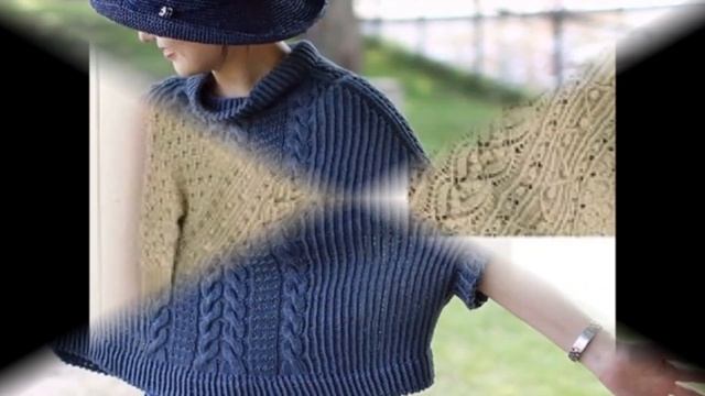 Пуловер Пончо Спицами - 2019 / Pullover Poncho Spokes смотреть онлайн