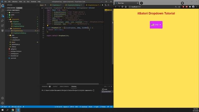 Build a Custom Dropdown in React.js using Styled Components смотреть онлайн