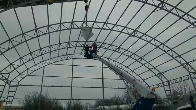 Монтаж  комбинированного Ангара 18*20*5