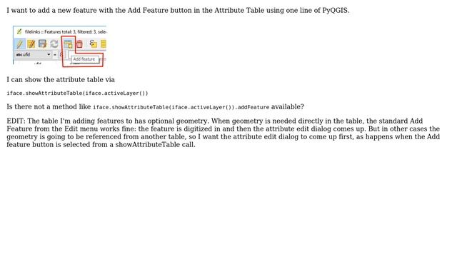 GIS: Adding new feature via Python in QGIS attribute table смотреть онлайн