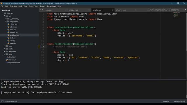 04 - Generic Api Viewlar haqida | Django Rest Framework Kursi - Abdurasulov Codes смотреть онлайн