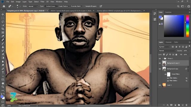 EASY TO MAKE GTA V EFFECT STYLE - Tutorial Photoshop CC 2019 смотреть онлайн