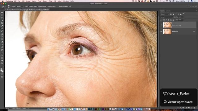How to retouch a portrait of an older person in Adobe Photoshop CC смотреть онлайн
