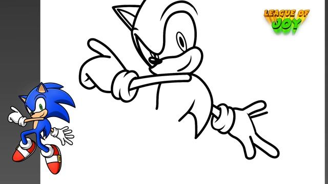 How to DRAW SONIC the Hedgehog - step by step tutorial смотреть онлайн