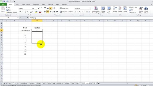 Cara menghitung logaritma natural dengan fungsi LN Excel смотреть онлайн
